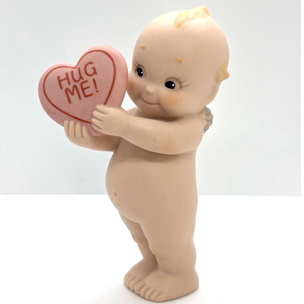 VTG 1992 Enesco Rose O'Neill Porcelain Kewpie Doll Figurine, Hug Me, Valentine